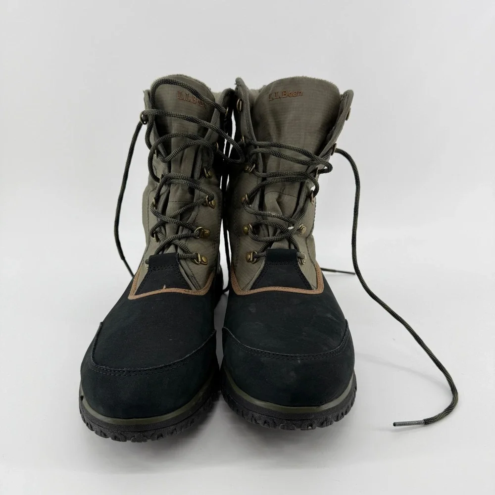 L.L.Bean Tek 2.5 Snow Boots Mens 12 Green Black Waterproof Insulated